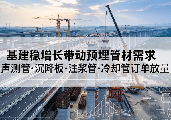 庐阳基建稳增长带动预埋监测管材需求，声测管、沉降板、注浆管订单持续放量